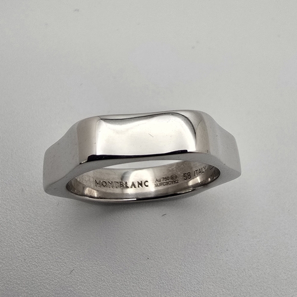 Montblanc Star Collection 18K White Gold rare Band Ring Italy Sz 58 US sz 85